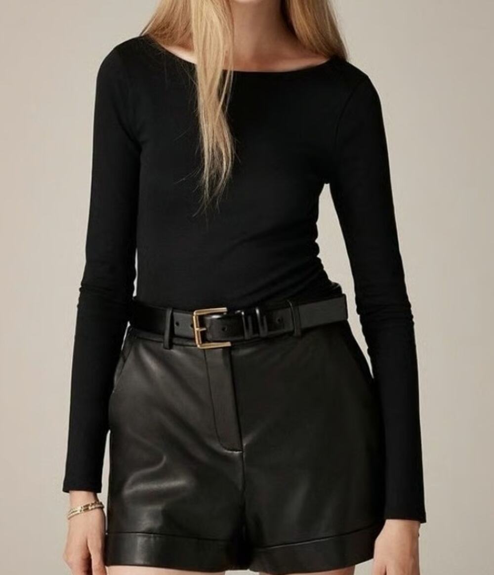 J. Crew Scoopback Bodysuit in Stretch Cotton Blend Size L NWT